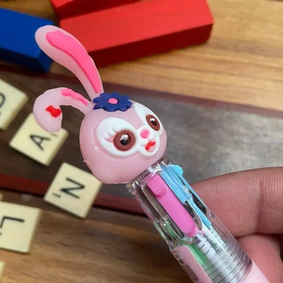 Bunny Rabbit Pink 4 Color Ballpoint Pen - Picture 2 of 4